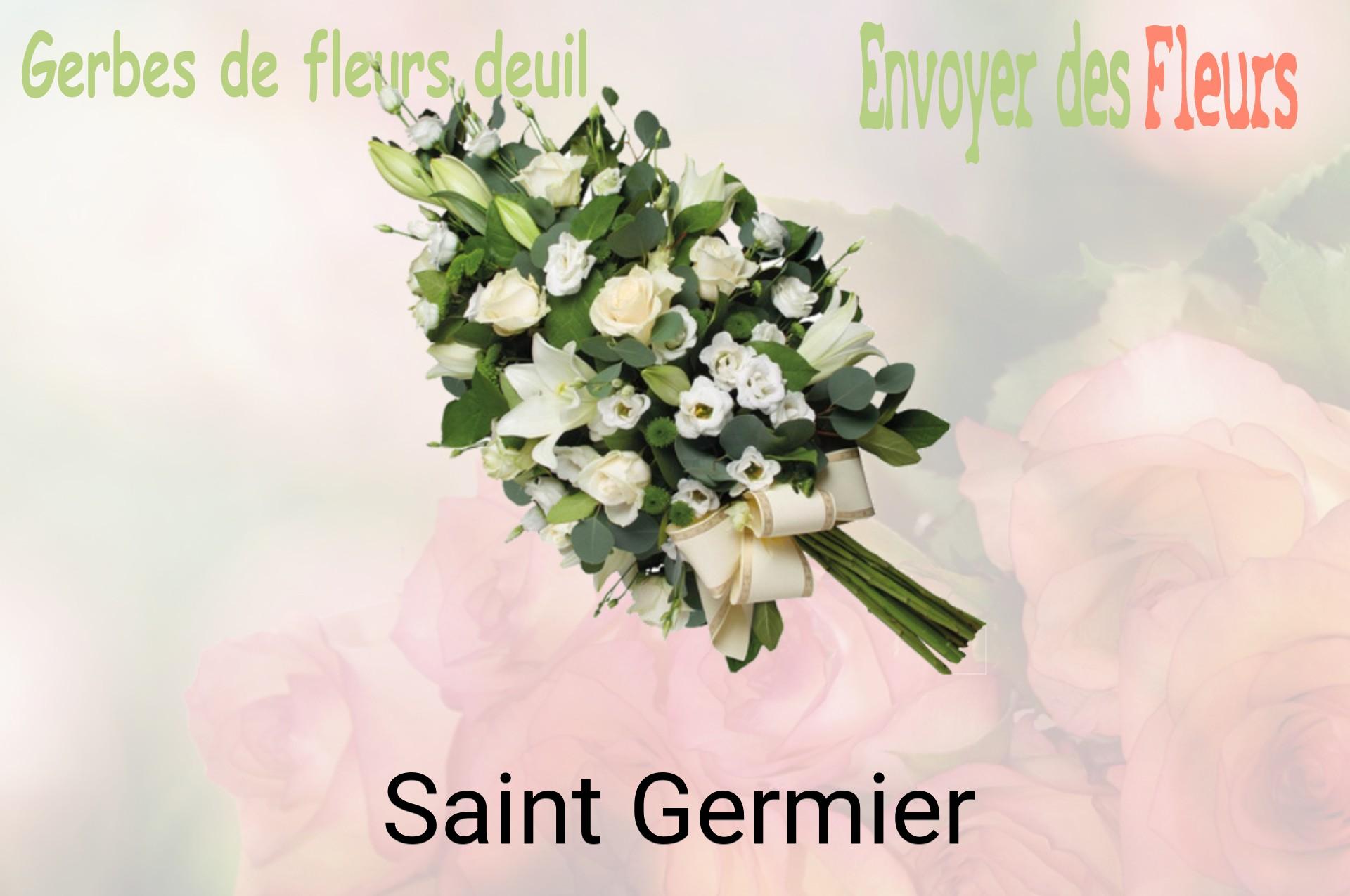 Gerbe de fleurs de deuil livrée à Saint-Germier
